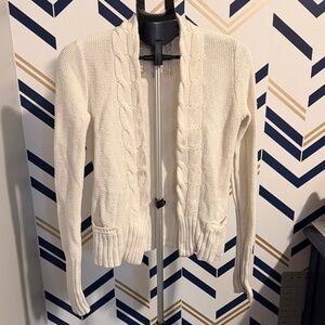 American Eagle Outfitters Cream Cable Knit Cardigan